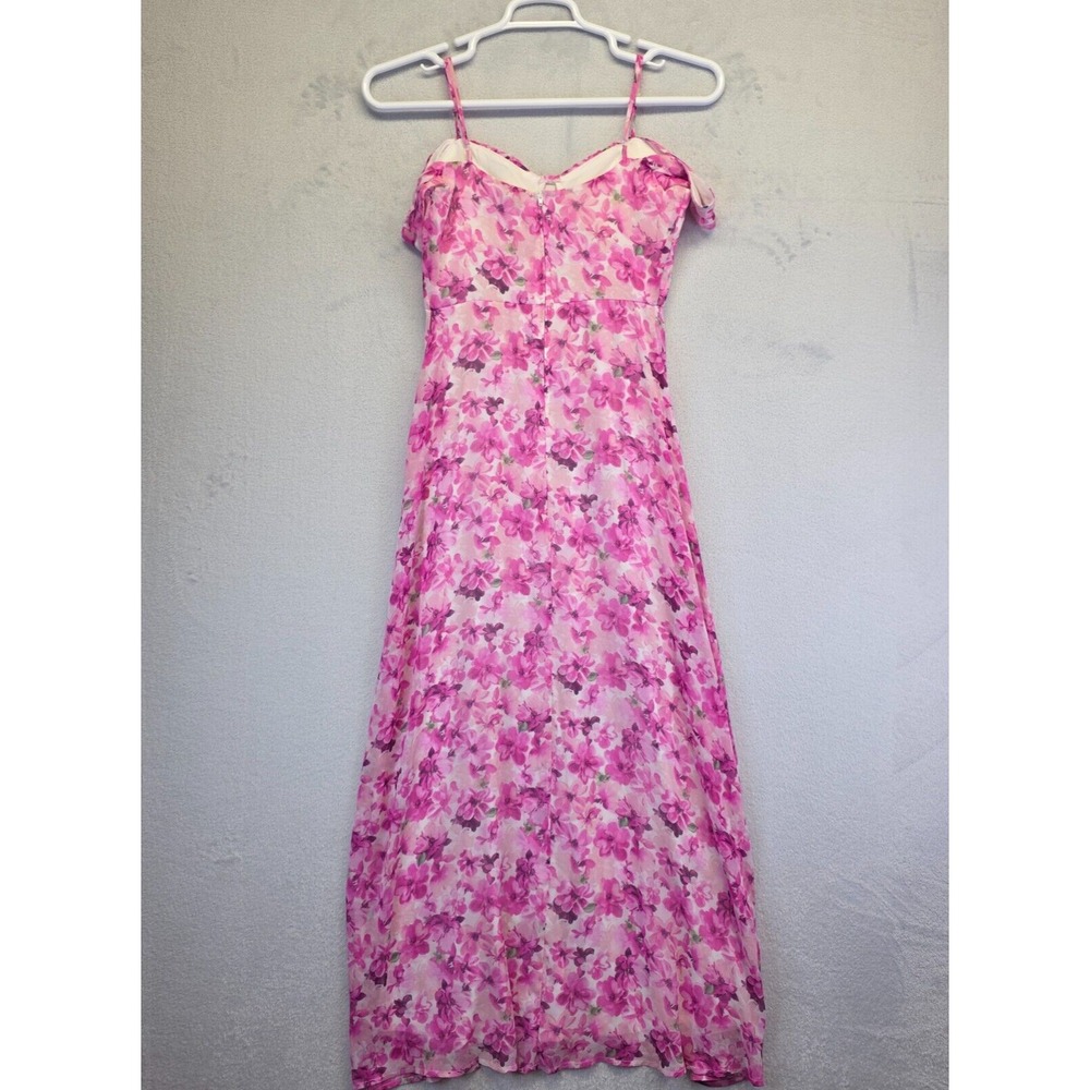 Crystal Doll Dress‎ Womens 9 Pink Floral Maxi Y2K Cottagecore HOCO Coquette - Picture 8 of 16